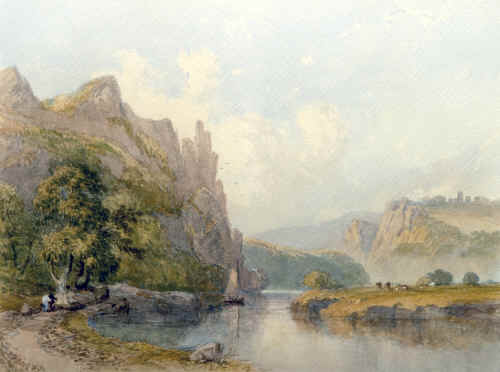 Philip Mitchell 1814 - 1896"The river Tamar at Morwell rocks near Calstock"