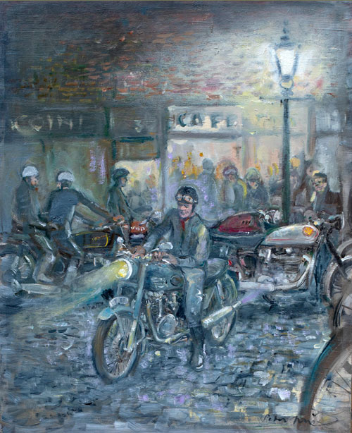 Peter Cecil Knox 1942  "biker cafe"