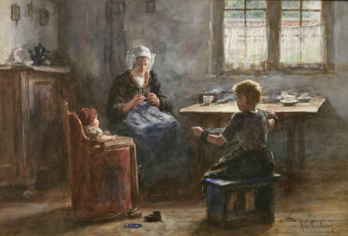 Hendrik Valkenburg 1826 - 1896"Moeder helpen"