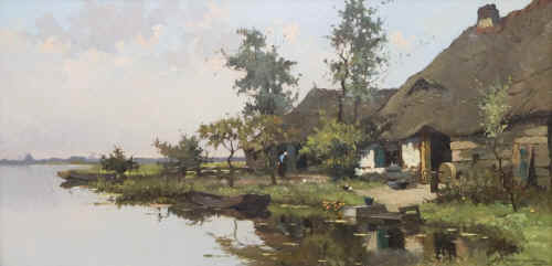 Johan Hendrik Kaemmerer 1894 - 1979"Boerderij aan het water"
