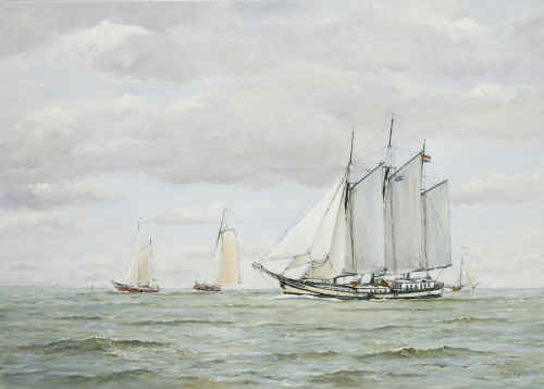 Ruud Kooij 1948"Klippers op het IJsselmeer"