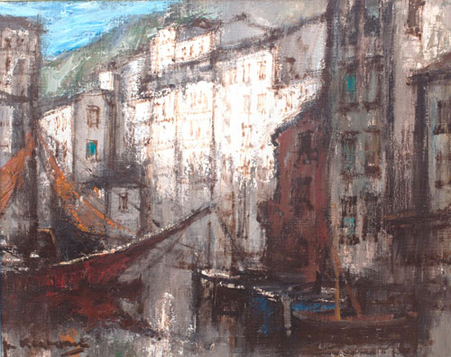 Johannes (Jan) Korthals 1916 – 1972 "Camogli Italien Harbour near Genova Italy"